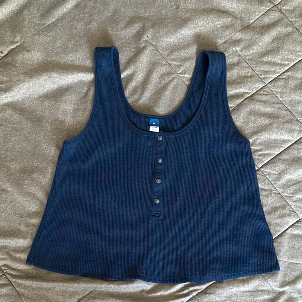 Old Navy Dark Blue Buttoned Tank Top. Size XS